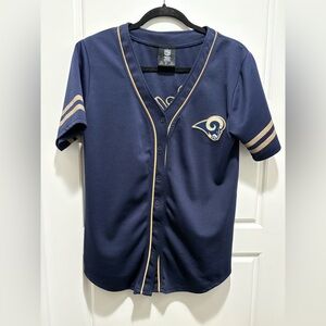 LA Rams NFL Team Apparel Women’s Button Down Jersey- size Small